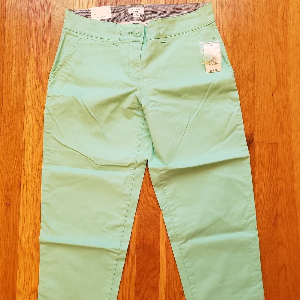 NWT Size 2 Mint Crown and Ivy Capri Pants